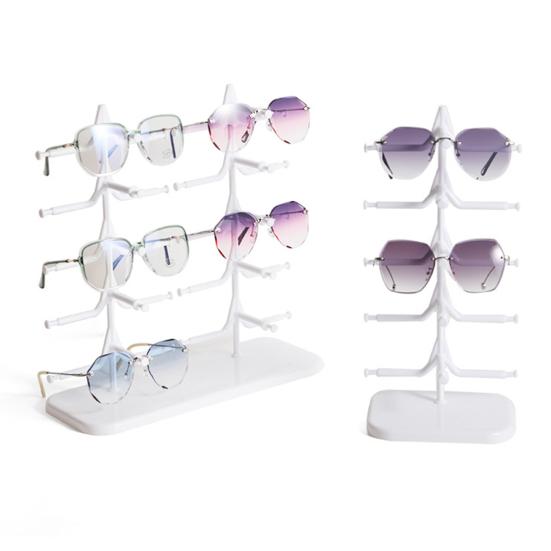 Органайзер для солнцезащитных очков, прочная стойка для очков на 5/10 пар, экономящая место, прочная одно-/двухрядная настольная подставка для хранения очков