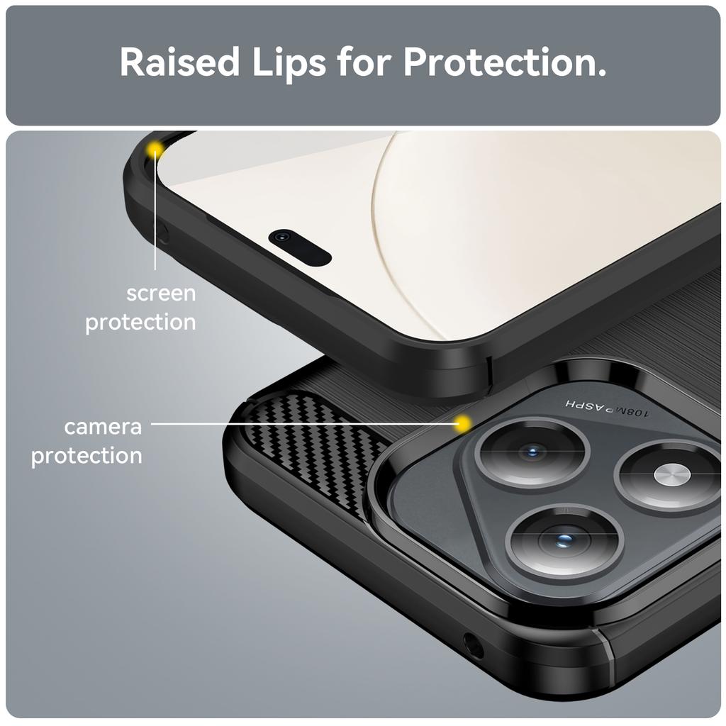 Для Honor 400 Lite/X70i Чехол Защитный чехол для телефона Текстура углеродного волокна Матовый