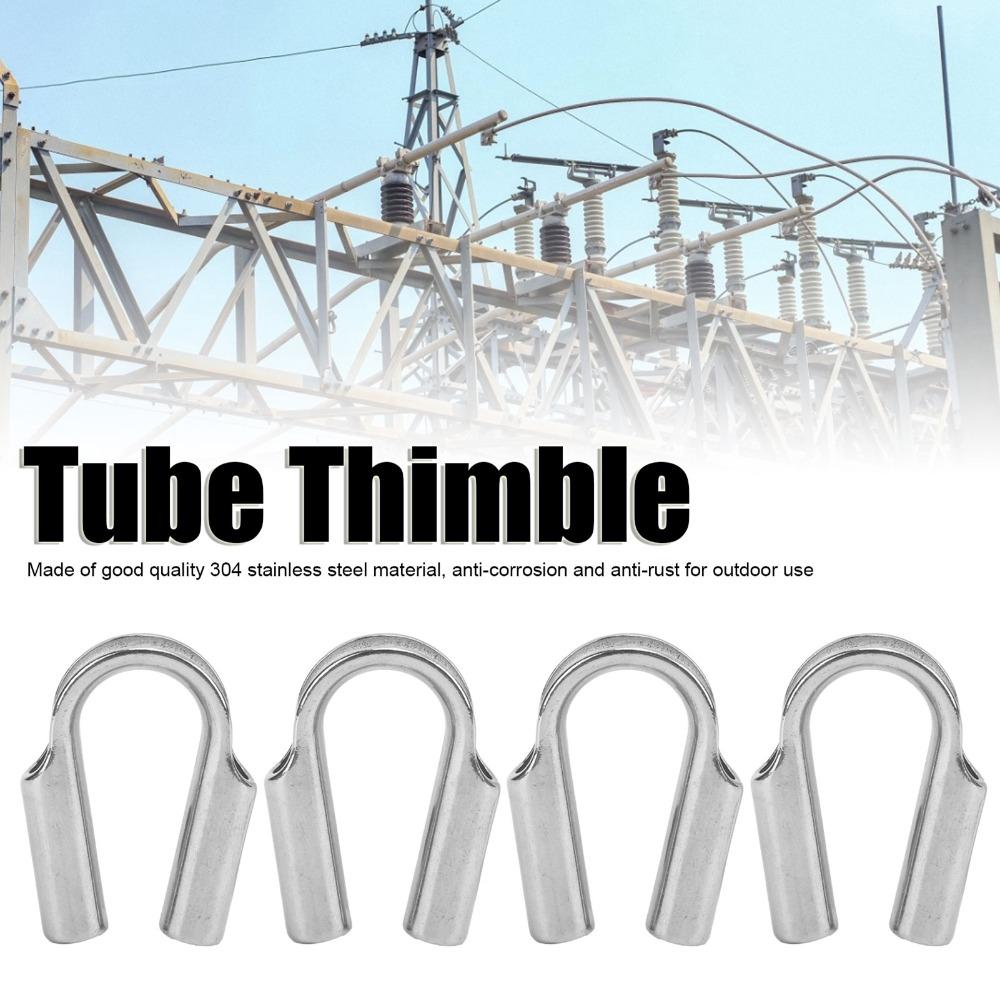 4pcs Durable Stainless Steel Thimbles Antirust Heavy Duty Thimble Winch Rope Thimble For Camping