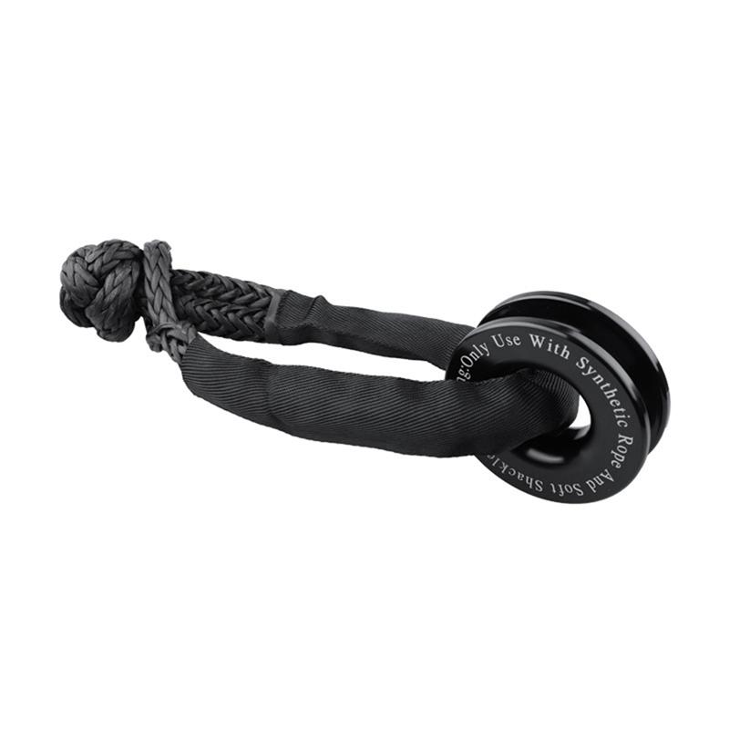 Winch Rope Synthetic Soft Shackle+Recovery Ring Set Rugged Shackles With Protective Sleeve For Truck Vehicle Recovery-A87Q