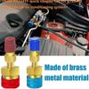 Car Air Condition Hose Connector 1 Pair Auto Conditioner Adapter Fittings Copper Adapter Kit High And Low Pressure Auto Repair