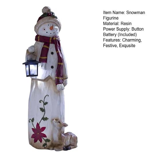 Рождественская фигурка снеговика с фонарем, смола, статуя снеговика, художественный декор, уличный рождественский снеговик, приветствие у двери для украшения двора и сада