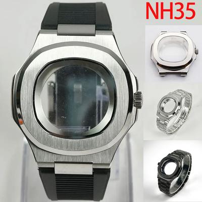 Корпус часов 40 мм из нержавеющей стали 316, модифицированный Nautilus для механизма Seiko Nh34 Nh35 Nh36 Nh38, заменяемые аксессуары