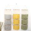 3 Pockets Wall Door Closet Home Hanging Storage Bag Linen Fabric Organizer Pouch