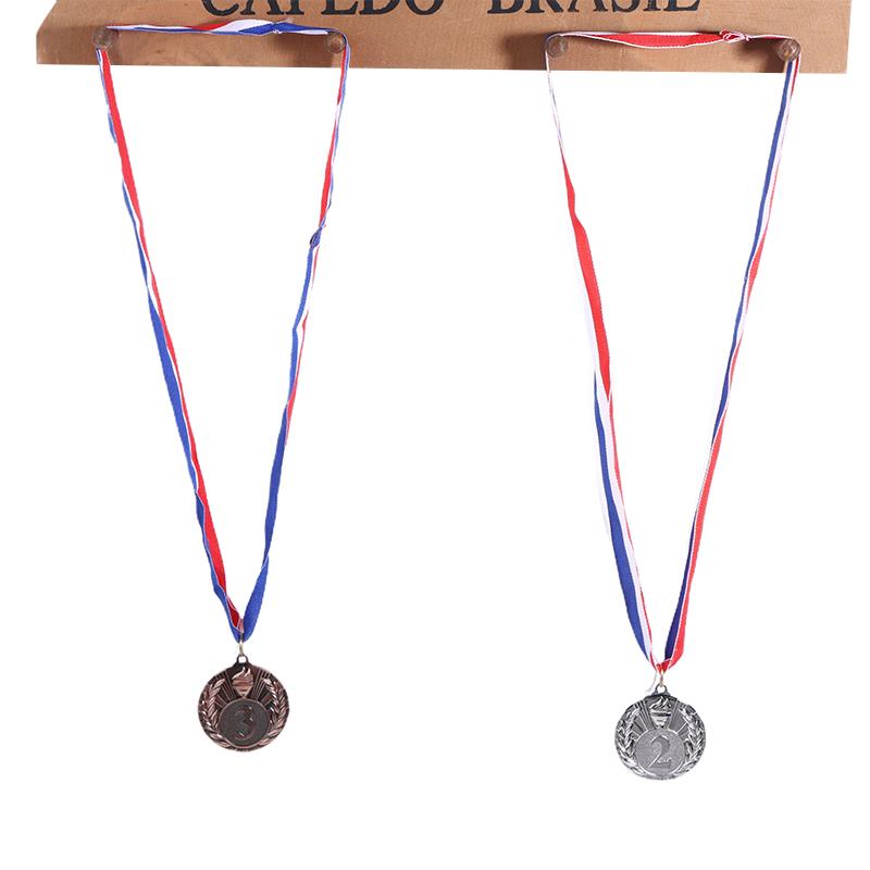 1Pc 5Cm Gold Silver Bronze Metal Award Medals Winner Medals With Neck Ribbon Competition Medals Students Rewards Sports Medals