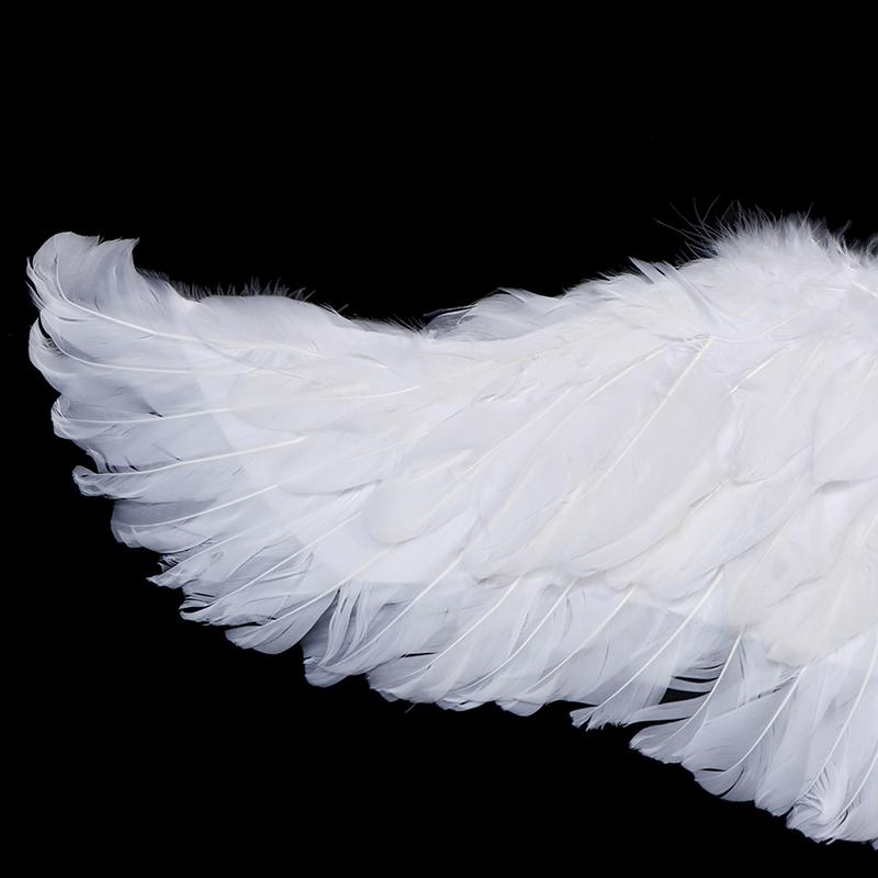 Swallow Shape White Angel Feather Wings With Elastic Straps For Kids Party Decor