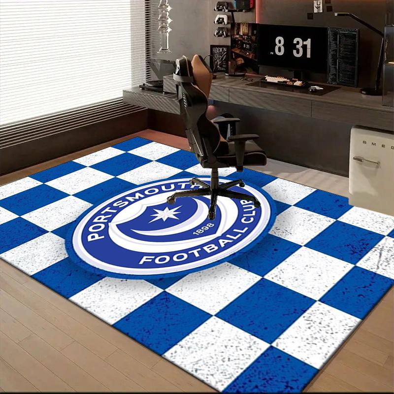 Ports-mouth Fc Anniversary Printed Office Carpet Chair Cushion Entryway Rug, Rugs for Living Room, Bedroom Christmas gifts