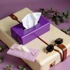 Purple Pocket Tissue Holder - Tissue Holder | Travel Pouch for Tissue | Pocket Paper Towel | Tissue Bag Holder | Paper Towel Pu Leather Case | Paper