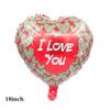 Qianshun Heart-shaped Aluminum Foil Balloons 18 Inch Silk Screen Printed I Love You Helium Wedding Valentine's Day Decoration