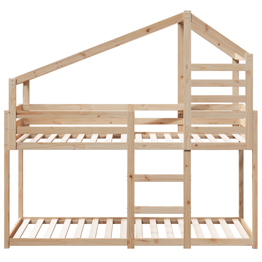Bunk Bed with Roof 80 x 200 cm Solid Pine Wood