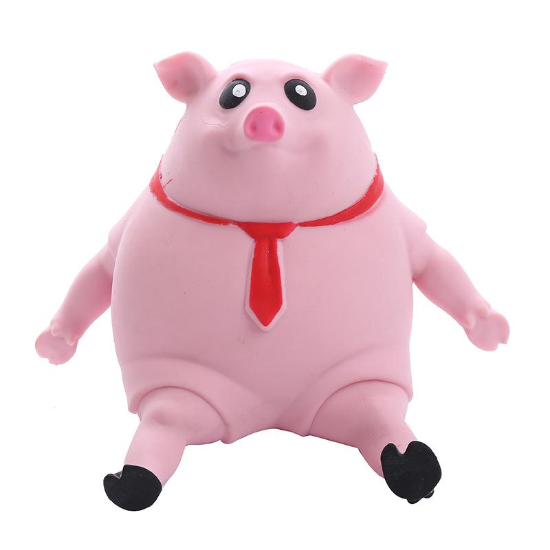 Pink Pig King Stress Relief Toy - Cute Squeeze Gorilla for Fun & Relaxation