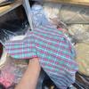 Plaid Scarf Peaked Cap Korean Style Strappy Bandana Cap Driving Triangle Headscarf Hat  Outdoor
