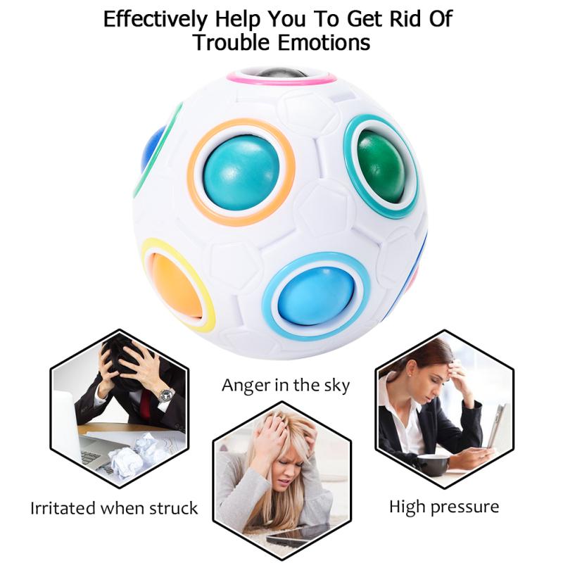 Горячий! 2 шт. Волшебный радужный шар, сложная головоломка, куб, игрушка-фиджет для детей/взрослых