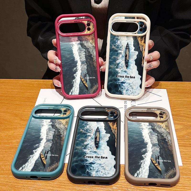 Модный матовый чехол для телефона с морским узором для Google Pixel 9 Pro XL 8 Pro 8A, защита объектива, мягкий противоударный бампер из ТПУ