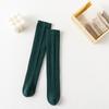 Однотонные яркие осенне-зимние высокоэластичные гольфы для девочек, чулки в рубчик и полоску выше икры