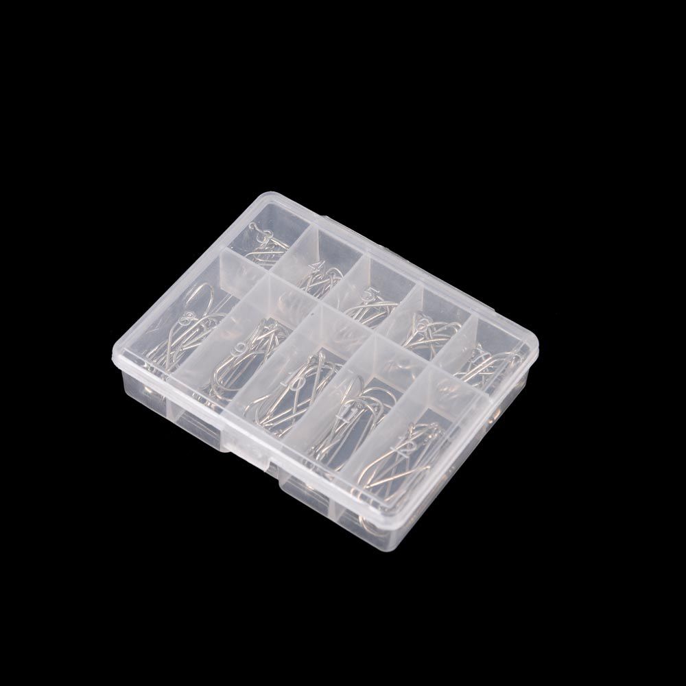 100Pcs 1 Box High Quality 10 Sizes 3# - 12# Fish Bait Fishing Hooks Durable Head Fishook