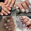 French Fake Nails Short Round Nail Tips Fashion False Nails for Salon