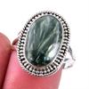 Natural Seraphinite Gemstone 925 Solid Sterling Silver Jewelry Ring Size 9 Z0G37