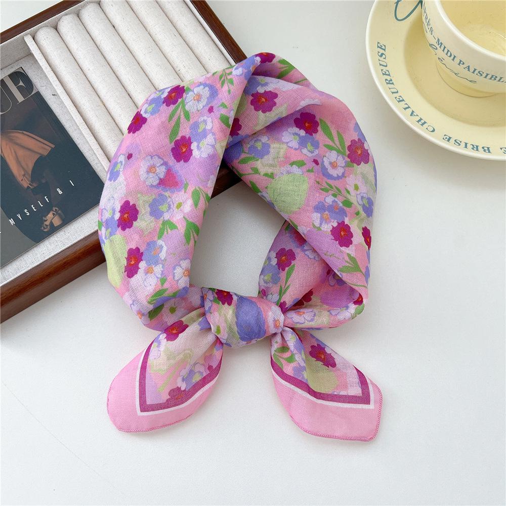 Маленький квадратный шарф из хлопка и льна, шелковый шарф, женский, весна и осень, новый стиль, художественный и универсальный, модный, темпераментный шарф-повязка на голову