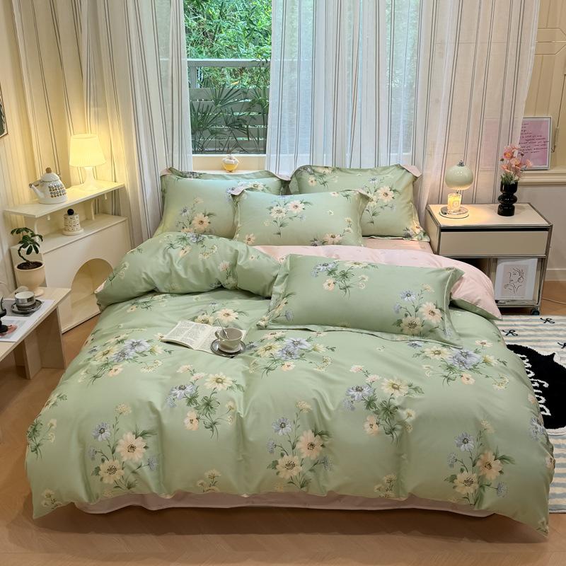 Комплект из четырех предметов, пододеяльник из чистого хлопка, простыня из хлопка, комплект из трех предметов для односпальной кровати в общежитии