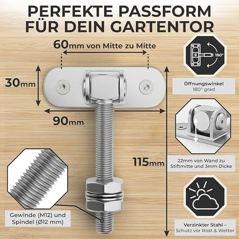2pcs 1100lbs Load Capacity Stainless Steel Hinge Rust Resistant Farm Fence Hardware Courtyard Gate