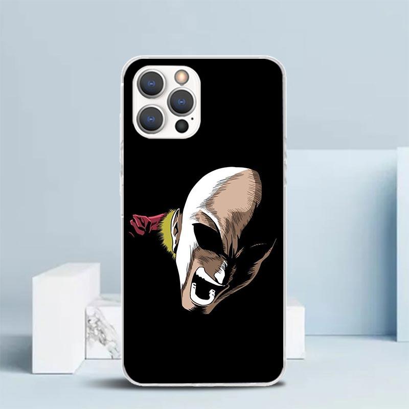 Мягкий чехол One P-Punch-Man Saitama King для iPhone 16 17 Air 15 14 Pro Max 16E Чехол для телефона 13 Mini 12 11 7 SE 8 С рисунком Подходящий