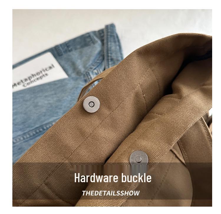 Retro Japanese Canvas Handbag for Women - College & Commuter Large Capacity Crossbody Bag for Autumn & Winter