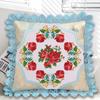 60CM Cross Stitch Pillow Sofa Pillow Car Pillow Sky Blue Lace Pillowcase