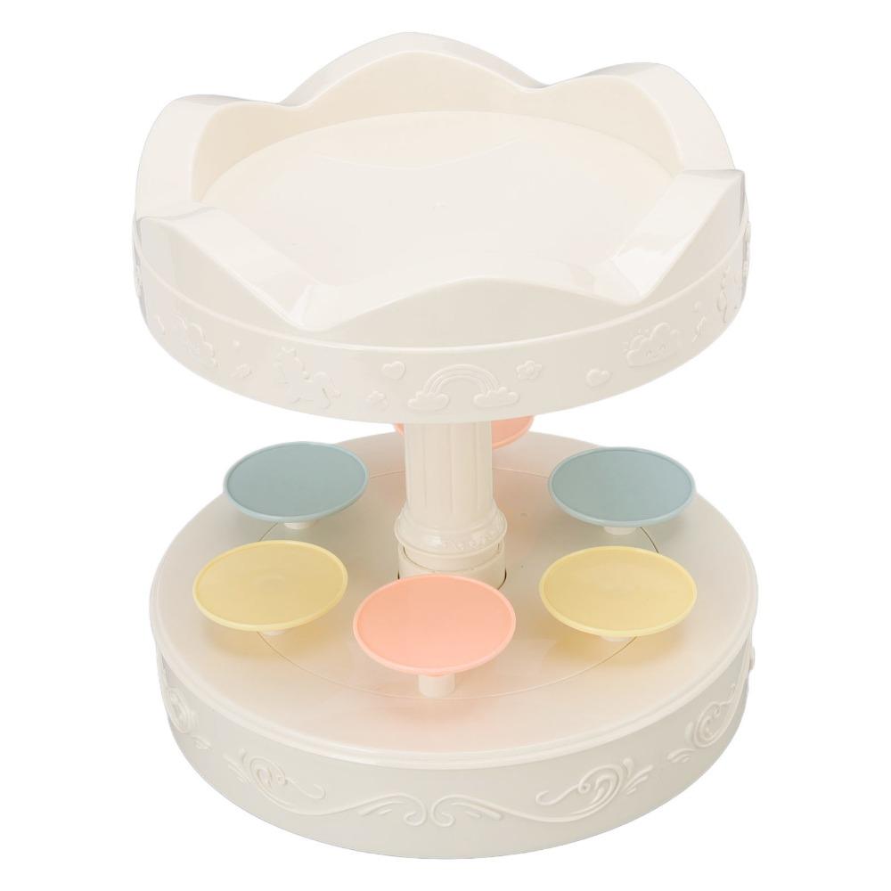Double Layer Electric Powered Automatic Dessert Turntable Bakery Display
