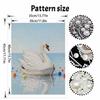 White Swan in Wooden Boat Pearl and Diamond Painting Art Kit DIY Gemstone Beading Craft Kit Home Wall Decoration