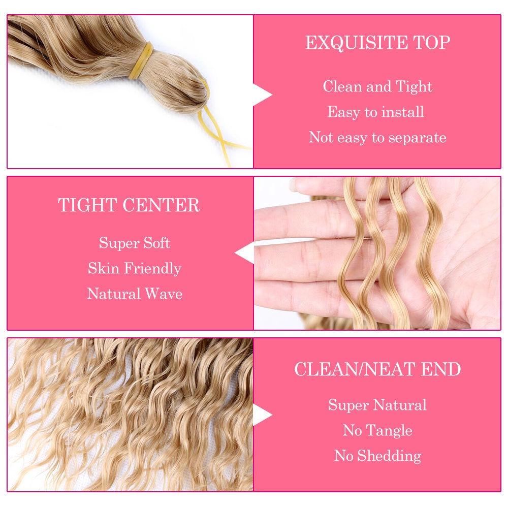 Завиток Волосы Волна Воды Твист Крючком Волосы Синтетическая Коса Волосы Омбре Блонд Розовый 32 Дюйма Глубокая Волна Плетение Волос Наращивание