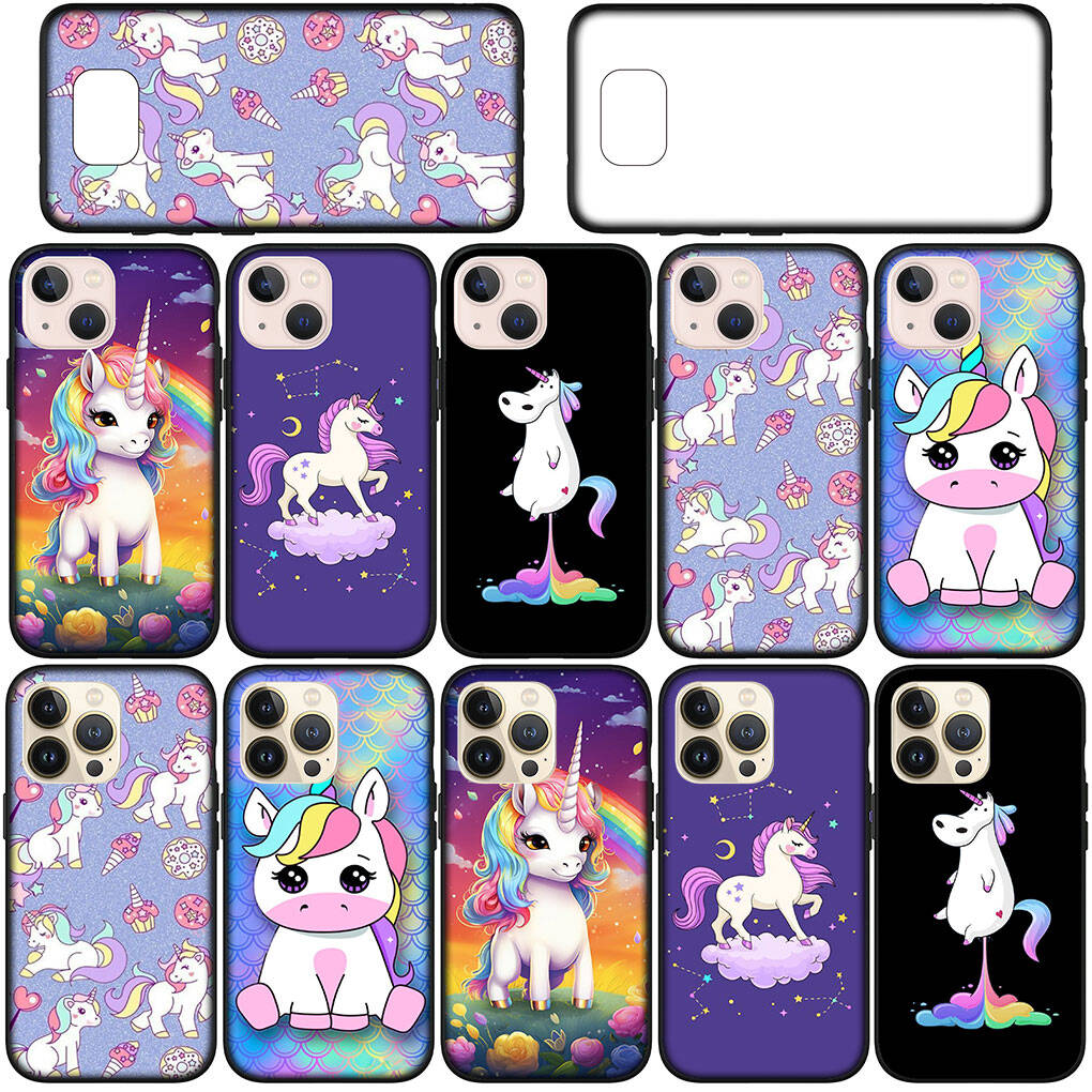 for Samsung Galaxy S25 S24 S23 iPhone 17 16 15 Xiaomi Redmi Note 14 13 12 11 Plus Pro Max XR A37 Phone Case Wallpaper Unicornl Horse OPPO Huawei Cover