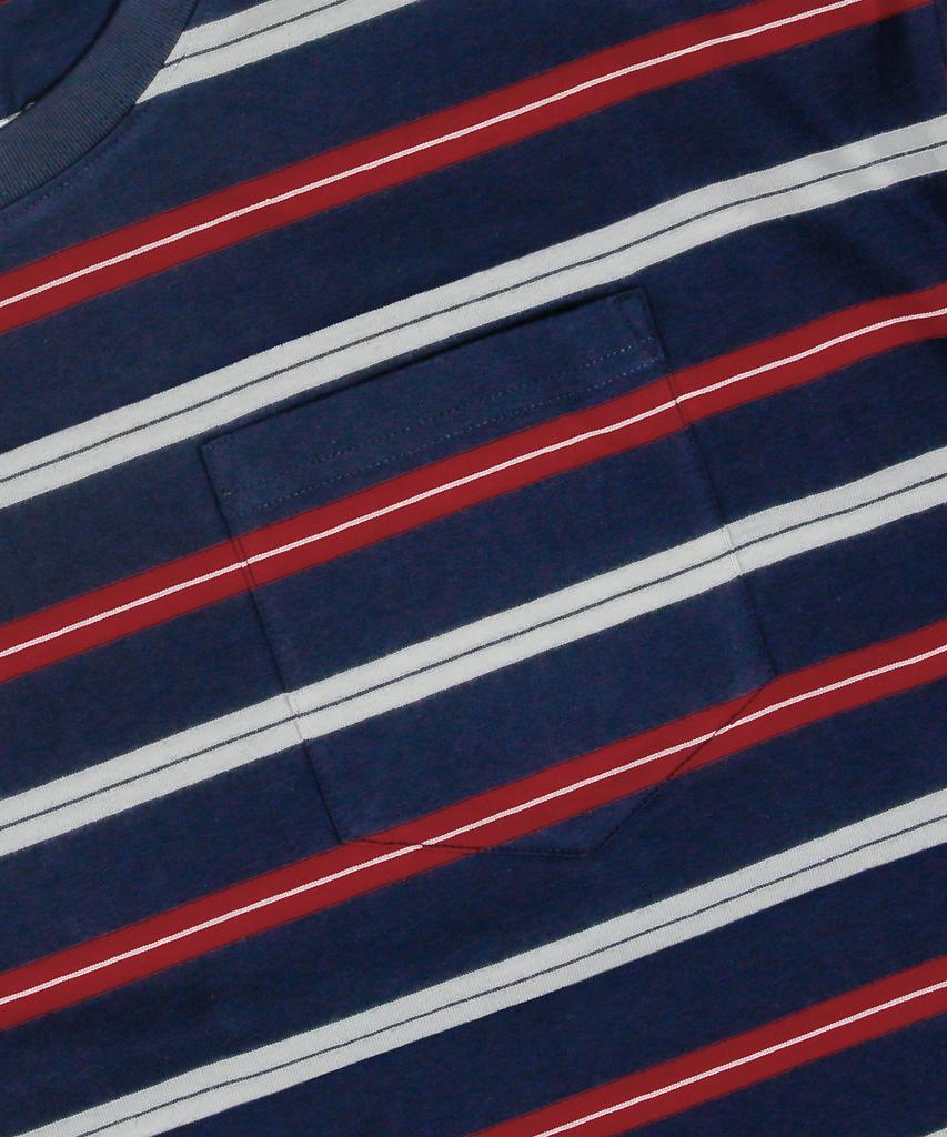 GLACK Gt141 Multi-Stripe Pocket T-Shirt (Navy)