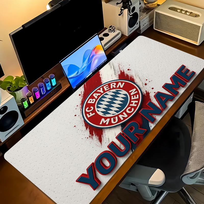 Custom Name Bayern Munich FC Mouse Pad Large Gaming Table Cushion Non-slip Laptop Tablet Big Mousepad XXL Mat Mini PC Playmat With Lock edge_XIA