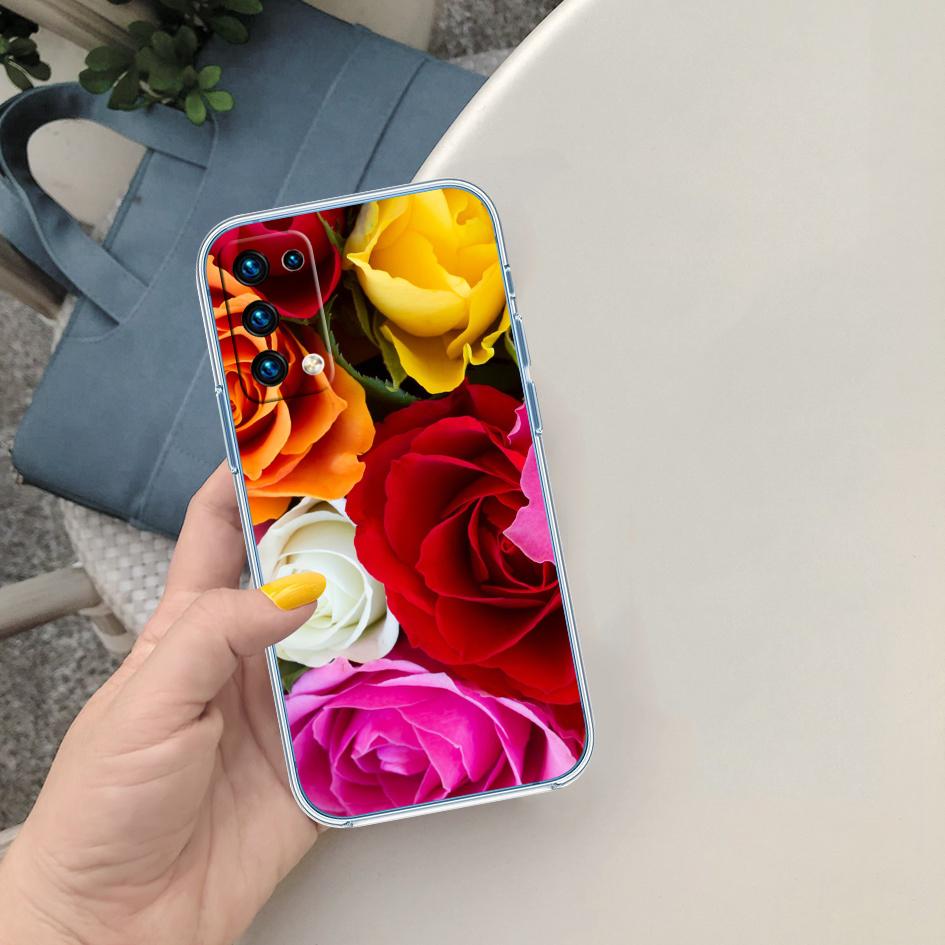 CJ17 Beautiful Roses Flower Soft Shell Transparent Phone Case for Motorola Moto G7 G8 G9 G84 G85 G73 G24 G15 Z2 Play Power Plus