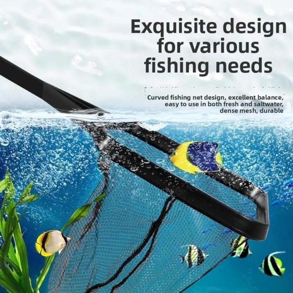 2pcs balck Aquarium Fish Net Nylon Catch Nets Portable Fishing Net Catching & Releasing