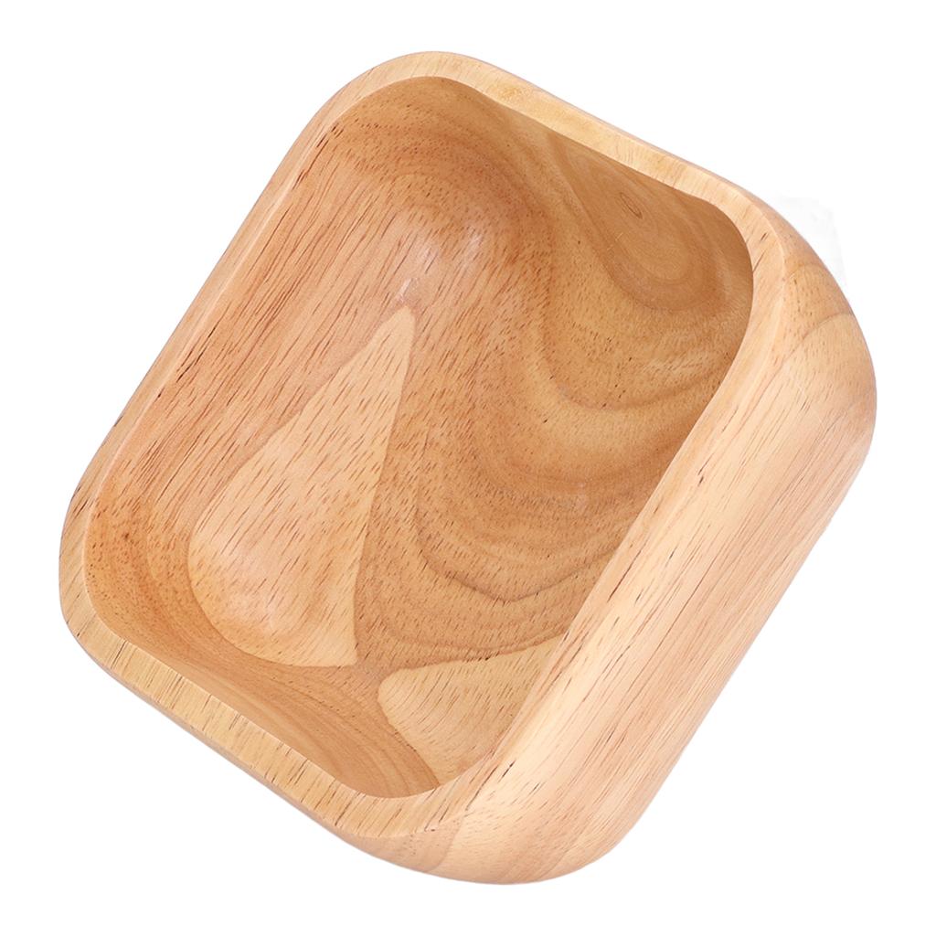 Салатница из каучукового дерева, простая стильная квадратная миска ручной работы, столовая посуда для семейной вечеринки