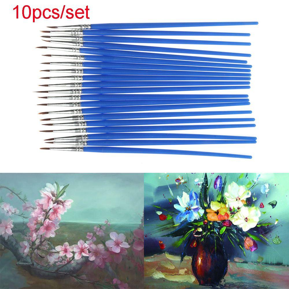 10pcs/set Crafts Painting Drawing hook line pen Oil Painting Brushes Nylon hair Watercolor