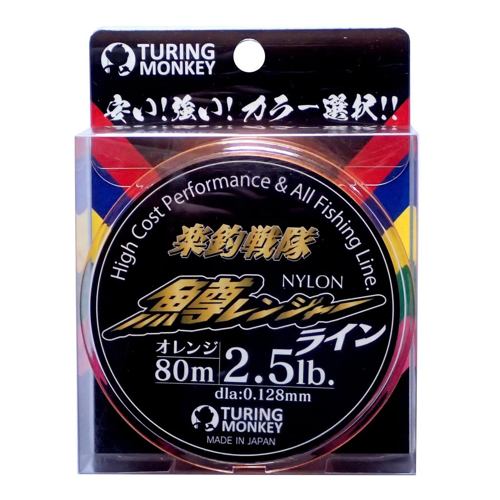 Turing Monkey Tsurimon Rakutsuri Sentai Trout Ranger Леска Нейлон 80м 2.5lb Оранжевый