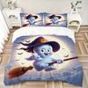 3pcs Flying Wizard Ghost Quilt Set - Soft and Comfortable Bedroom, Guest Room and Dorm Decor Bedding Set 1 Quilt Cover + 2 Pillowcases.L041