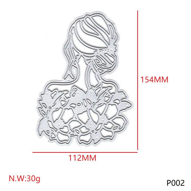 Большая девочка назад дизайн Стиль резки металла трафарет для DIY Скрапбукинг альбом фото тиснение бумажная карта ремесло декор