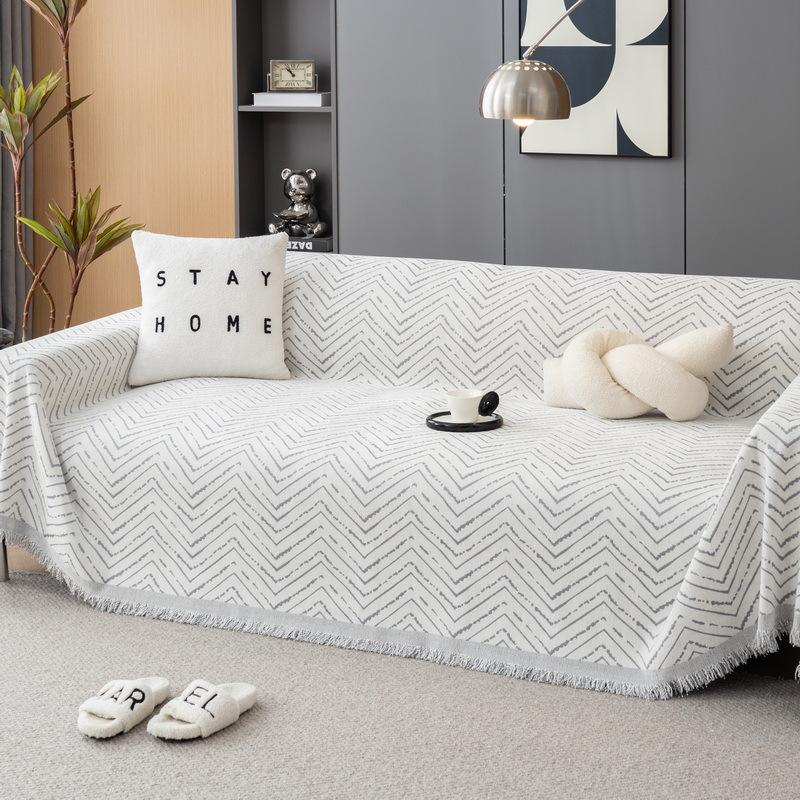 Двусторонний чехол для диванного полотенца из шенилла с волнистым узором, универсальный однотонный цвет, новый чехол для диванной подушки, нескользящий чехол-одеяло на все времена года