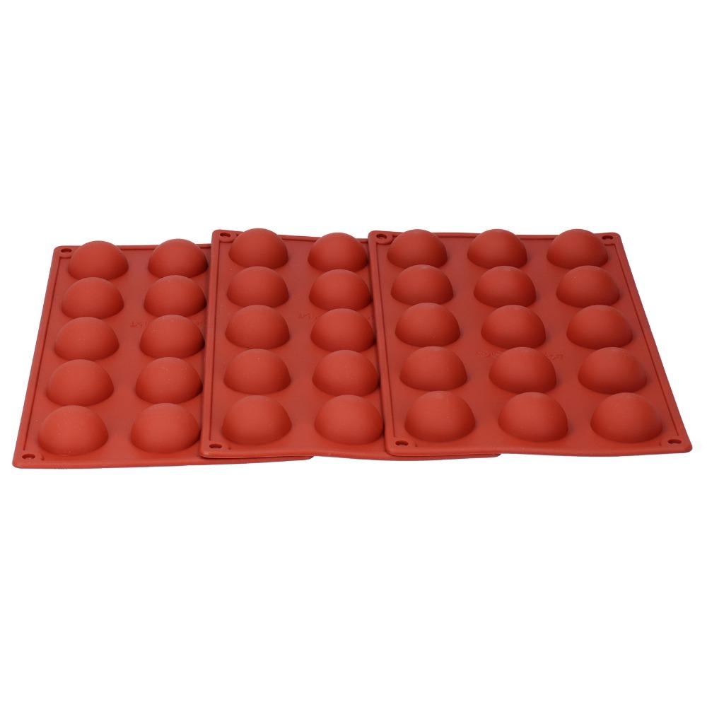 3pcs Food Grade Cake Mold Silicone Material Hemispherical Mold Home Kitchen DIY Baking