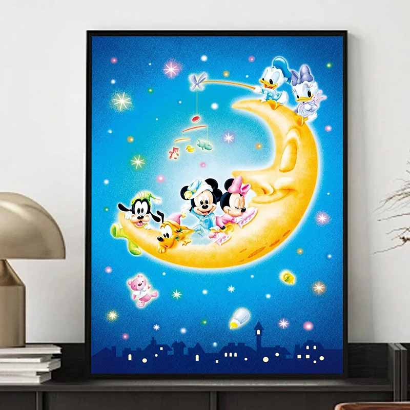 Disney Diamond Painting Disney Baby Lullaby Healing Illustration Mosaic Art DIY Cross Stitch Embroidery Set Full Diamond Home Decor Gift