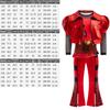 Girl Rise of Red Costume with Jacket Top Pants and Wig Princess Dress Up Bridget Costume Halloween Party Clothes