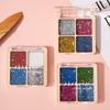 Четыре цвета, блестящие тени для век, ультра блестящие, стойкие к поту, сценический макияж, блестящие, сверкающие, пудровые тени для век