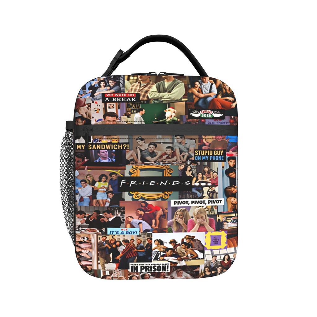 Friends TV Show Lunch Bag Portable Insulated Lunch Box Women School Custom Cooler Bag Kawaii Waterproof Thermal Lunch Bags