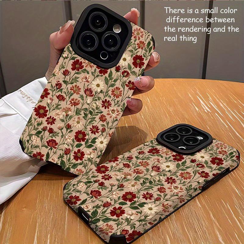 Чехол для телефона с ретро-цветочным узором, подходит для iPhone 14 13 12 11 7 8 Pro/ Max /Plus X XS XR, противоударный и защищающий от падений