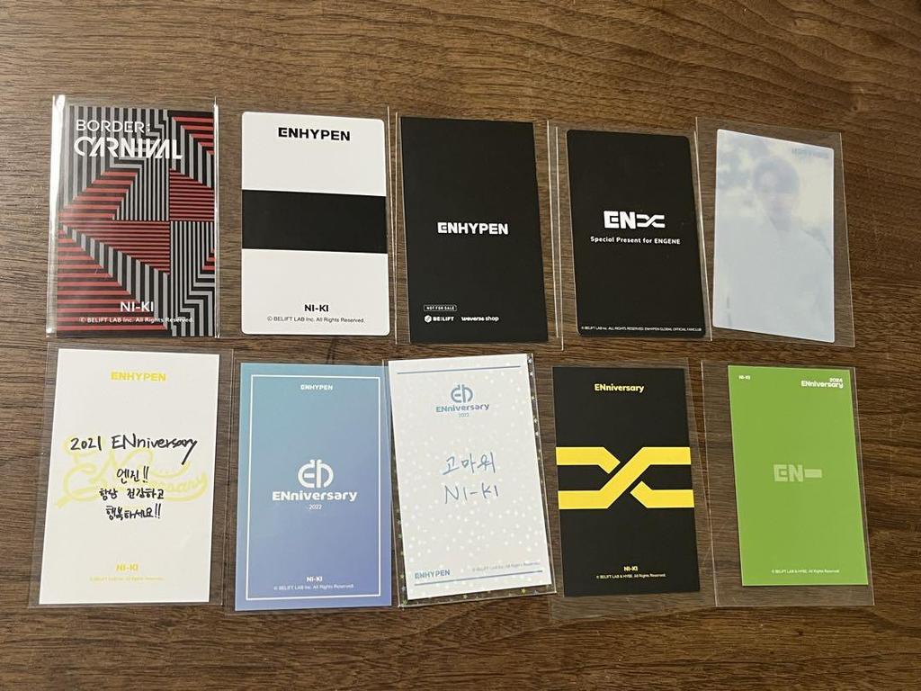 [USED] ENHYPEN Anniversary 1st, 2nd, 3rd, and 4th Anniversary Niki Apparel Trading Card Rare Bonus