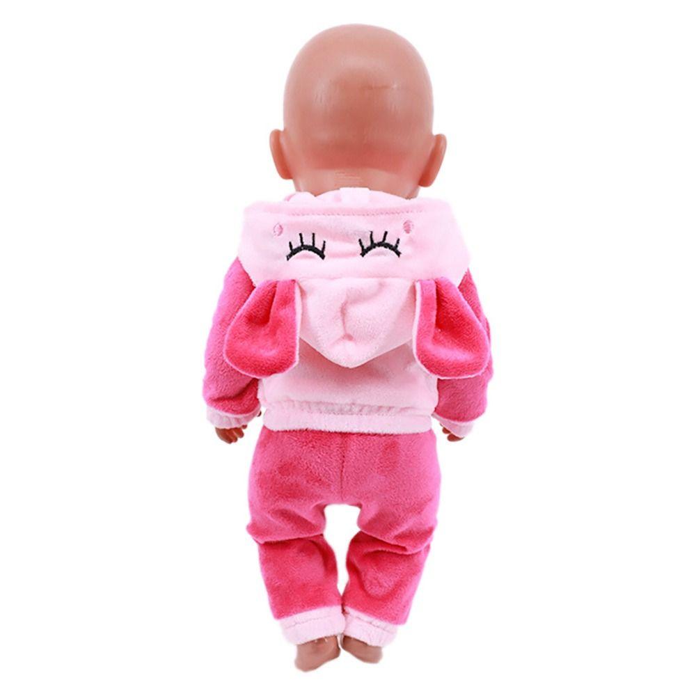 Кукольный домик Аксессуары Переодевание Игра Плюшевое Животное Кролик Лягушка Толстовки Брюки Комплект Кукольная Одежда